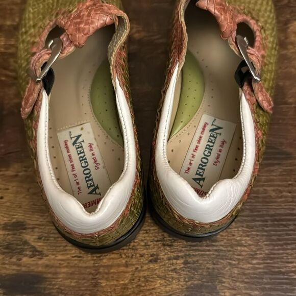 Aerogreen Size 7 Green & Orange Mary Jane Golfing Loafers - Picture 7 of 10